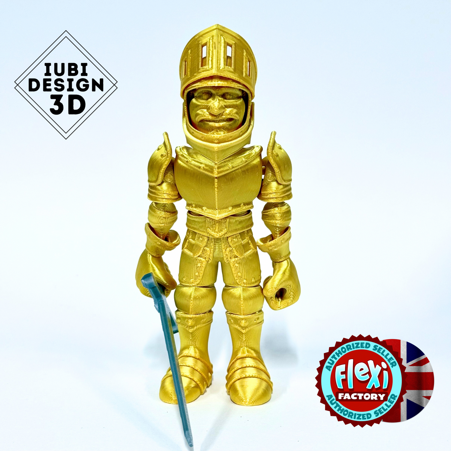 3D Printed Knight in Armour | Articulating Figure with Sword
