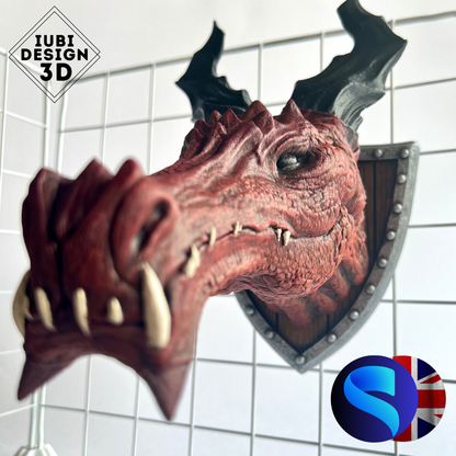 False Dragon Trophy | 3D Printed Dragon Wall Mount Display