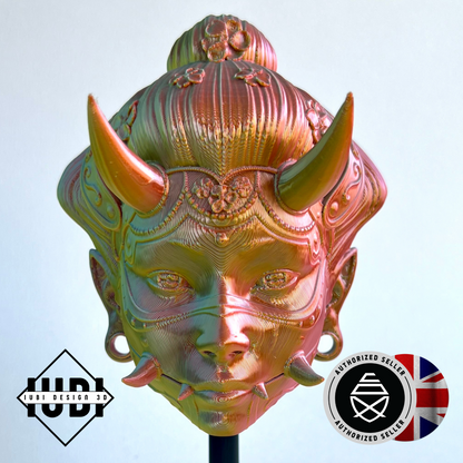 Hannya Namanari Mask Decoration | Japanese Mythology Wall Mountable 3D Printed Display