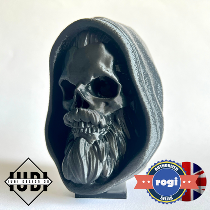 Hooded Bearded Skull | 3D Printed Home Decor - Small