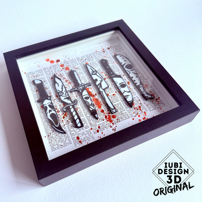 Horror Icons Knife Set | 3D Printed Horror Film Framed Wall Art