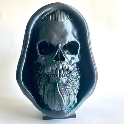 Hooded Bearded Skull | 3D Printed Home Decor - Small