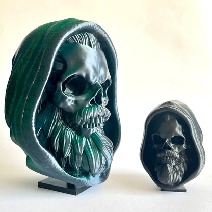 Hooded Bearded Skull | 3D Printed Home Decor - Small