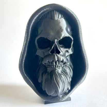 Hooded Bearded Skull | 3D Printed Home Decor - Small