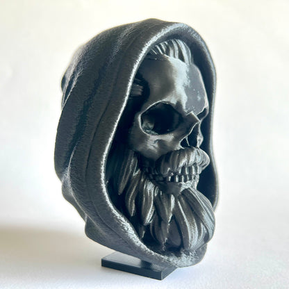 Hooded Bearded Skull | 3D Printed Home Decor - Small