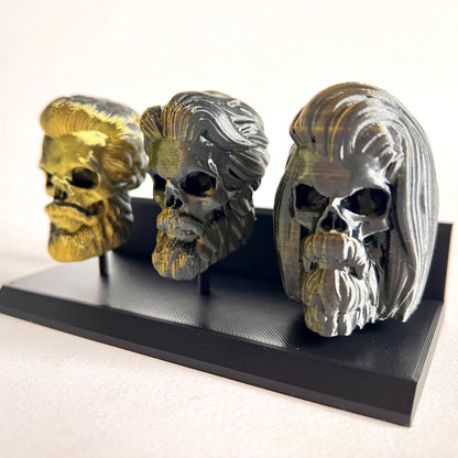 Limited Edition! Bearded Skull Miniature Collection | 3D Printed with Display Stand