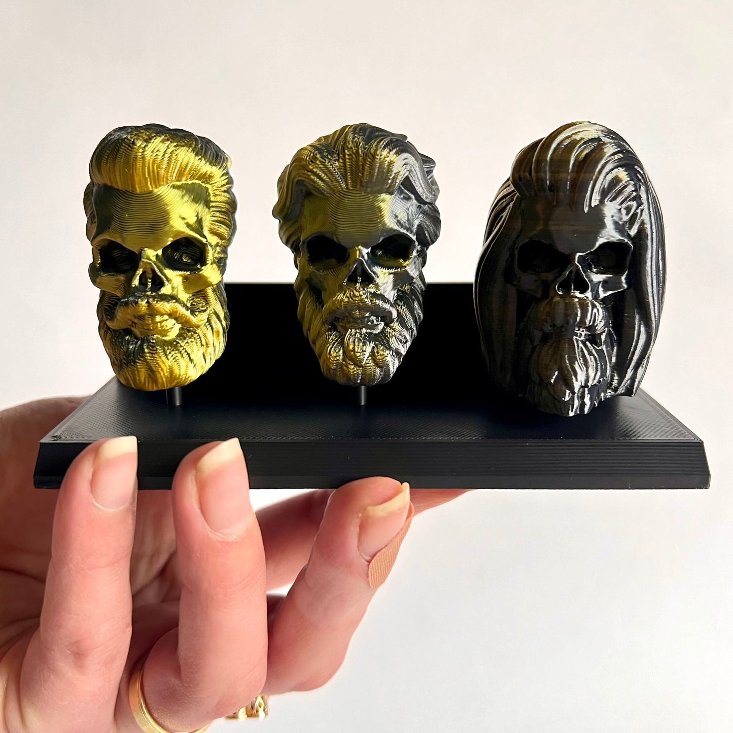 Limited Edition! Bearded Skull Miniature Collection | 3D Printed with Display Stand