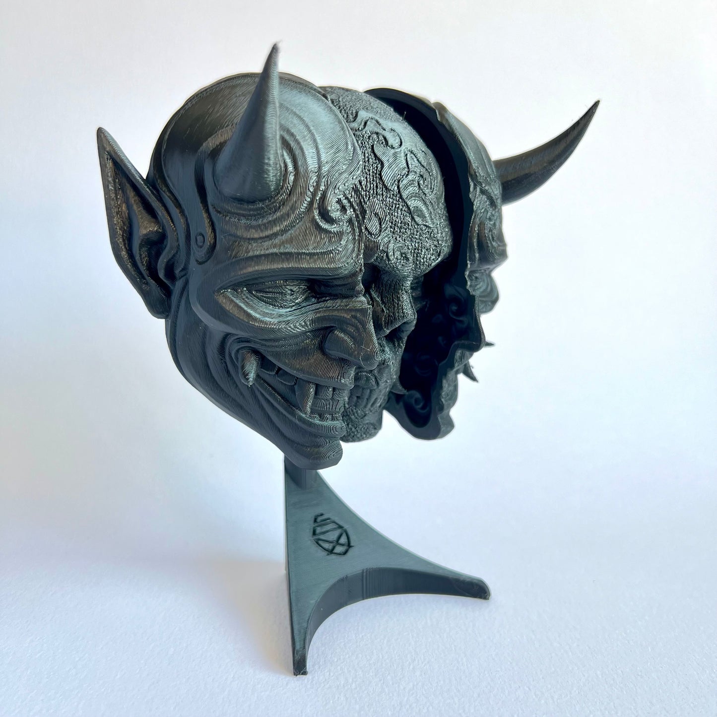 Behind Oni Mask Decoration | Japanese Mythology Wall Mountable 3D Printed Display