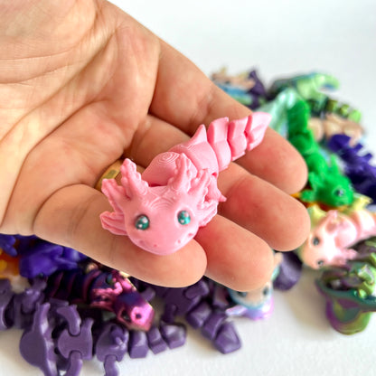 3D Printed Tiny Axolotl | Articulated Fidget