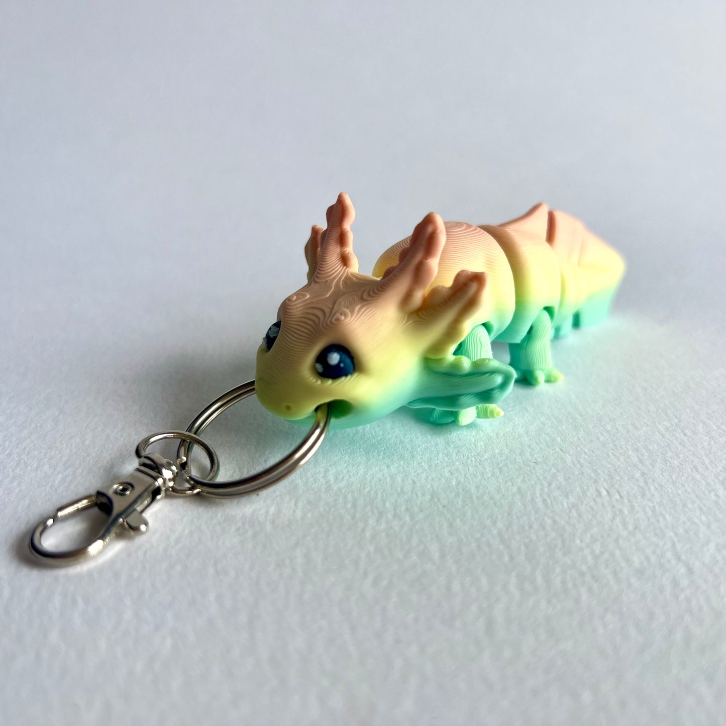 3D Printed Tiny Axolotl | Keyring