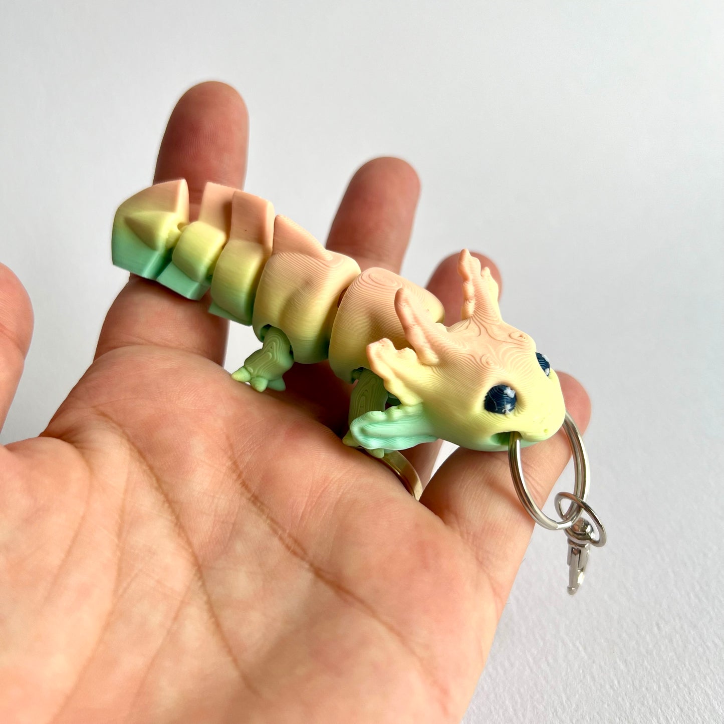 3D Printed Tiny Axolotl | Keyring