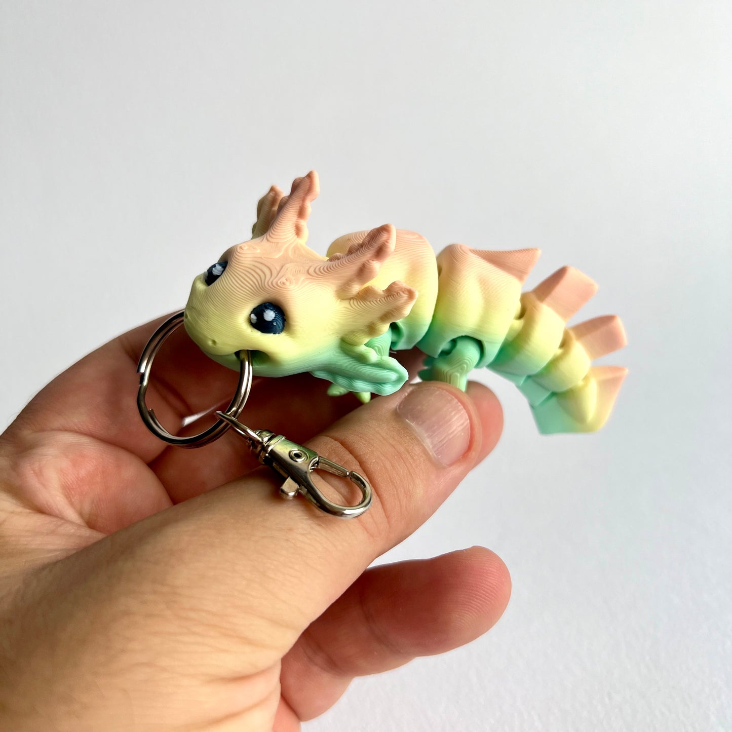 3D Printed Tiny Axolotl | Keyring