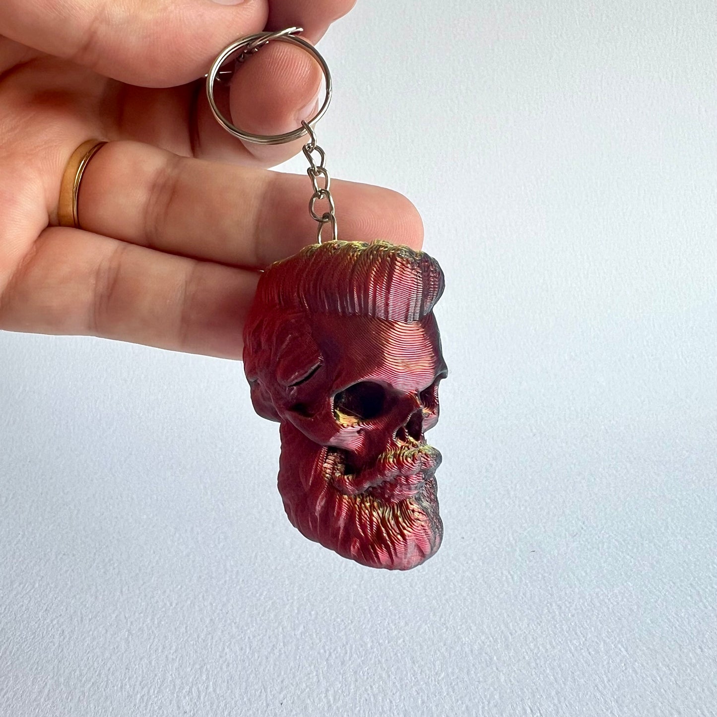 3D Printed Bearded Skull | Keyring