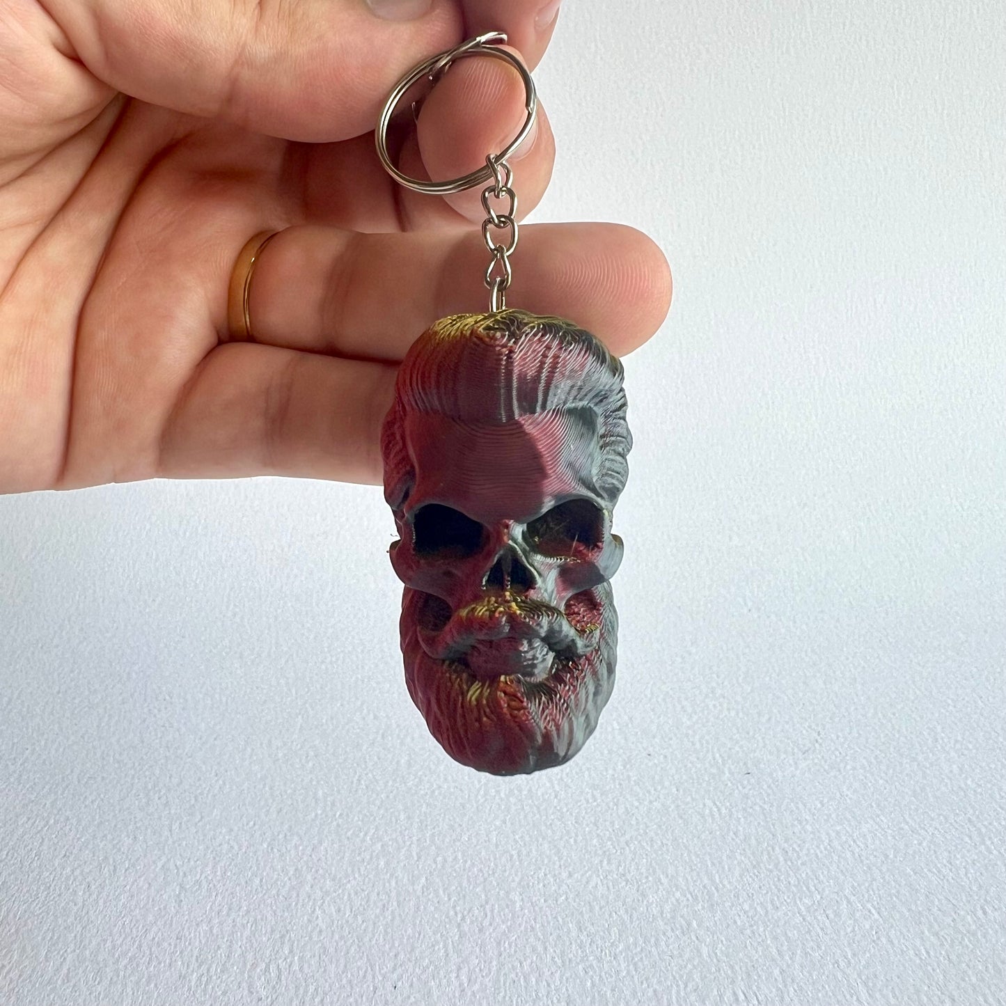 3D Printed Bearded Skull | Keyring