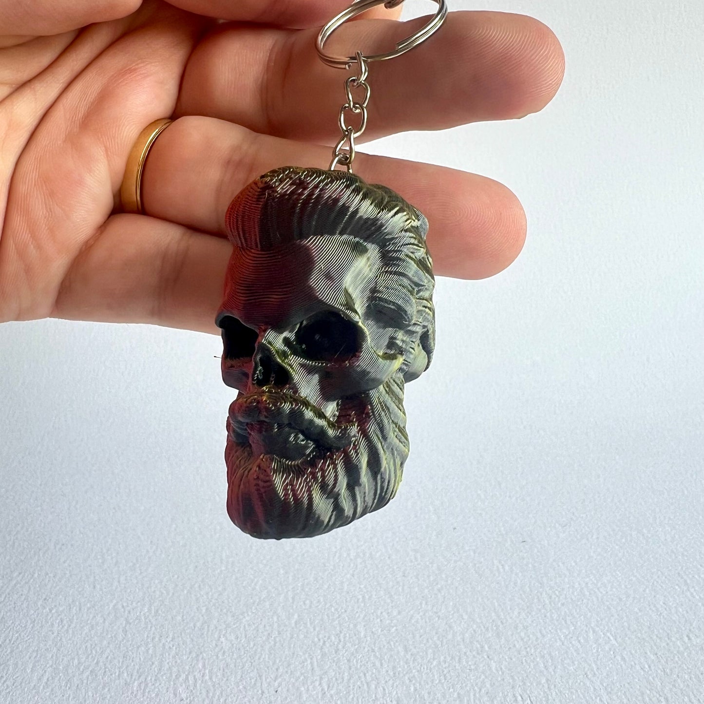 3D Printed Bearded Skull | Keyring