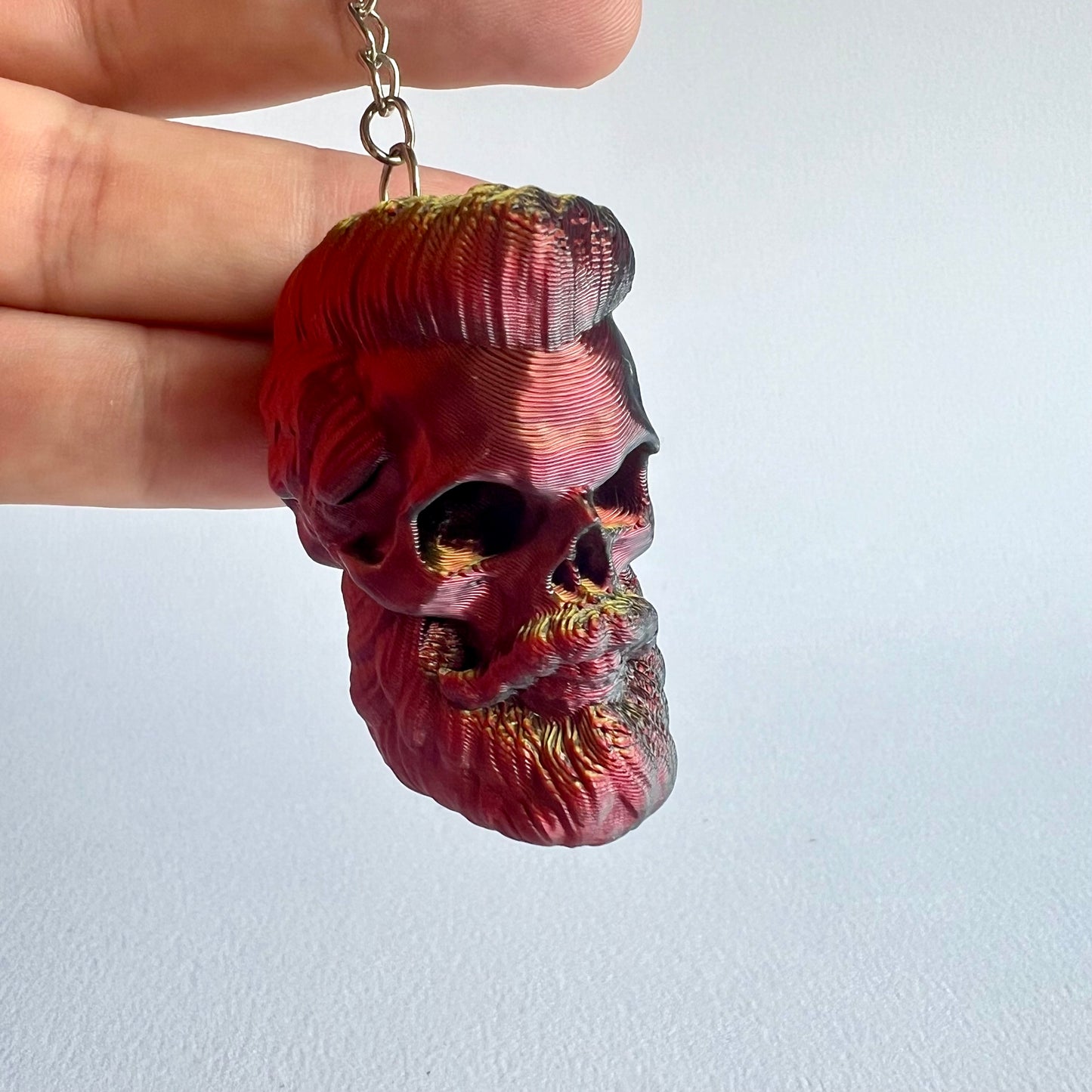 3D Printed Bearded Skull | Keyring