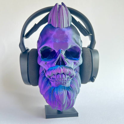 Mohawk Bearded Skull | 3D Printed Home Decor - Large