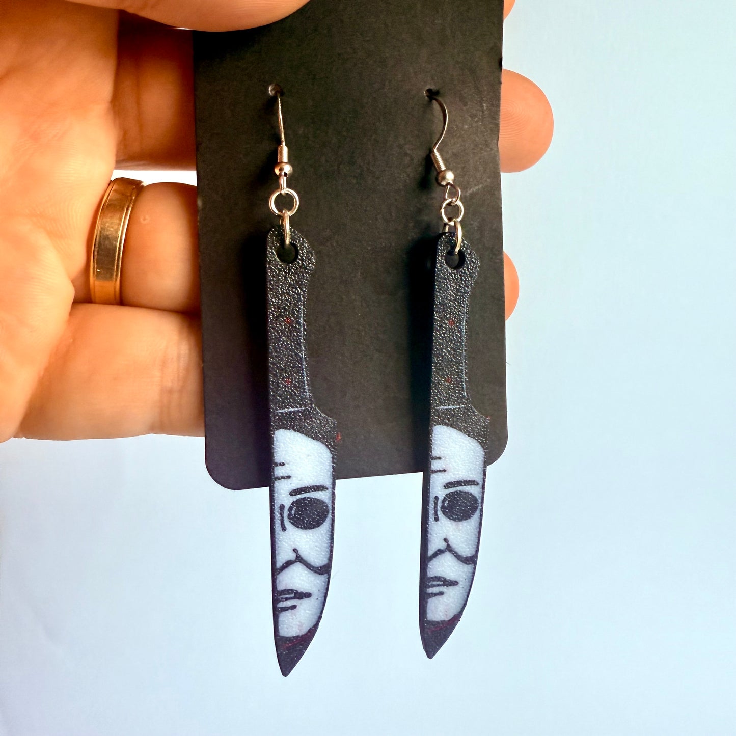 Horror Knife Earrings | 3D Printed Horror Film Earrings with Silver Hook