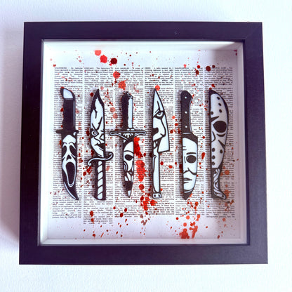 Horror Icons Knife Set | 3D Printed Horror Film Framed Wall Art