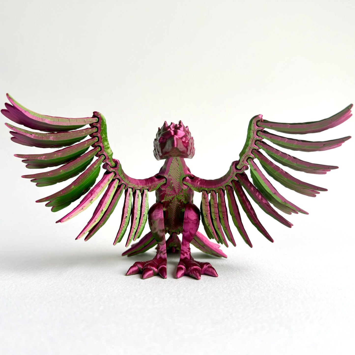 3D Printed Phoenix | Articulated Mythical Bird with Feathered Wings