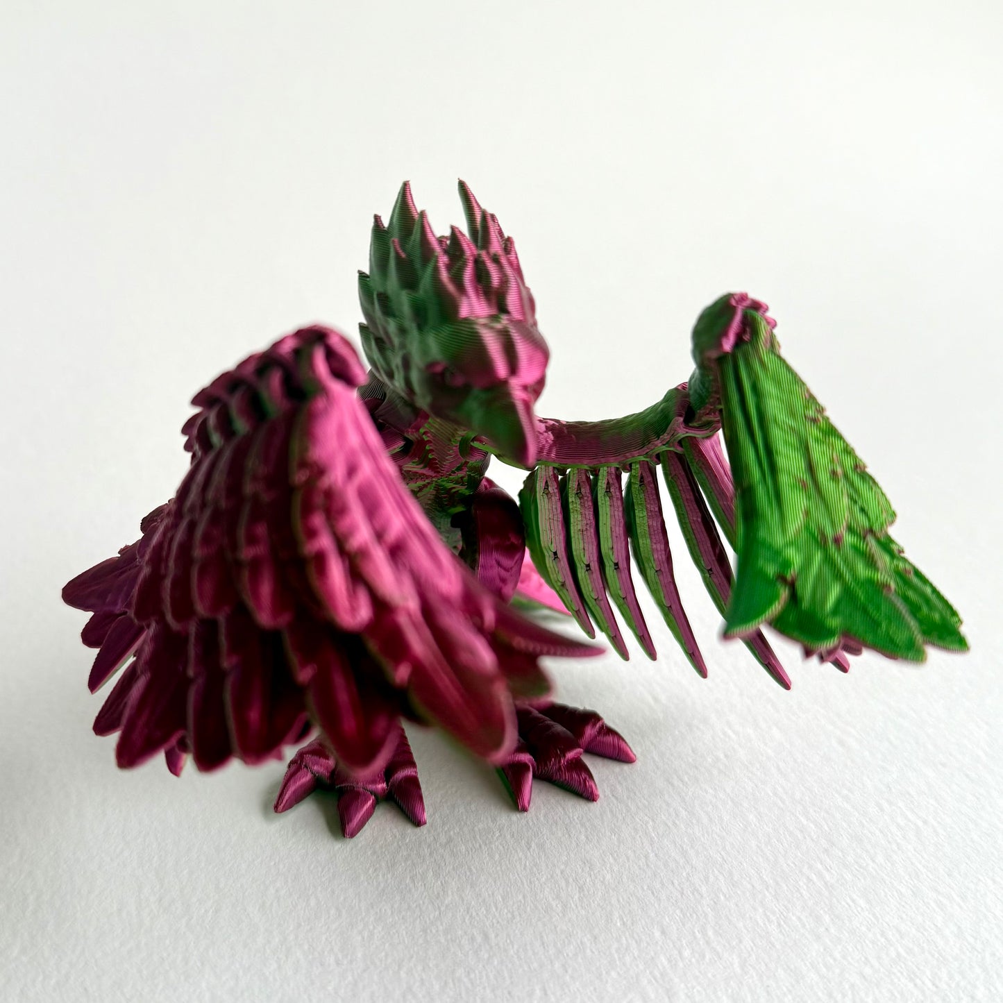 3D Printed Phoenix | Articulated Mythical Bird with Feathered Wings