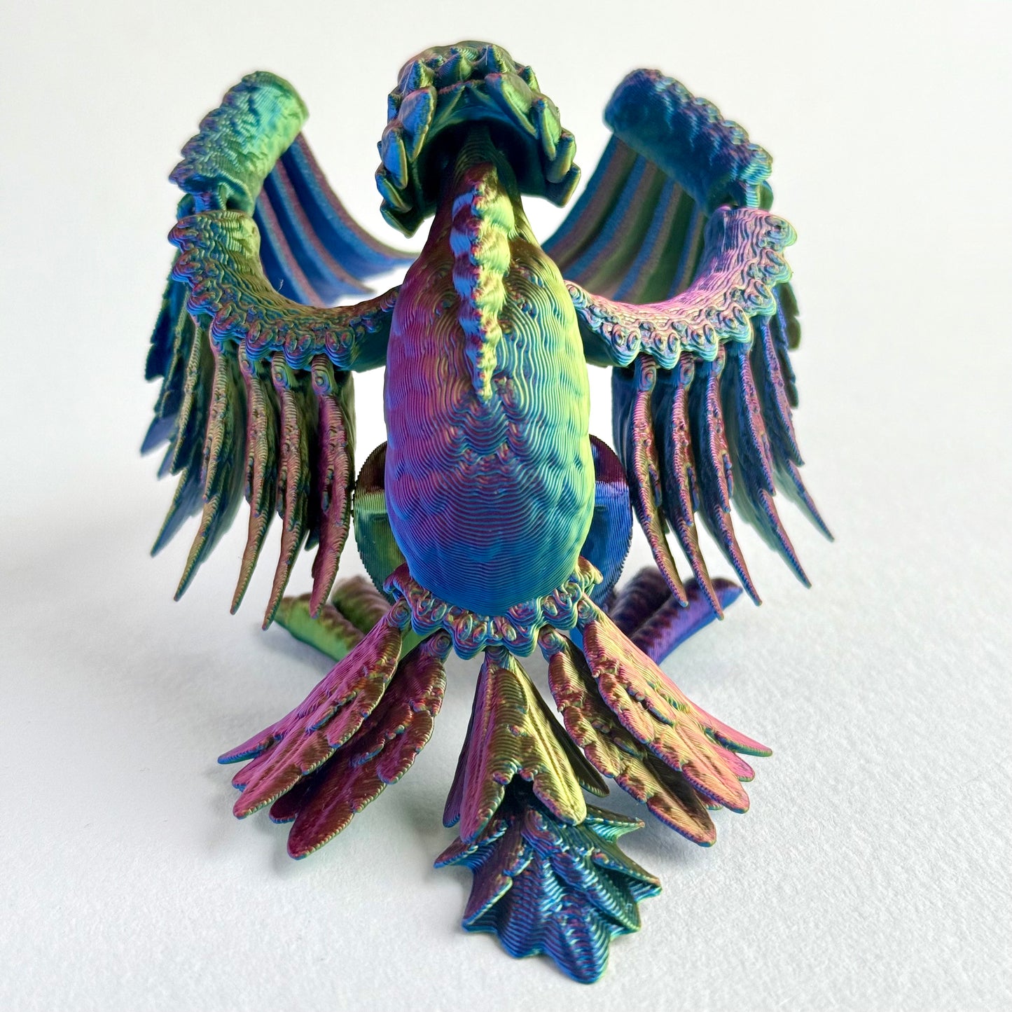 3D Printed Phoenix | Articulated Mythical Bird with Feathered Wings