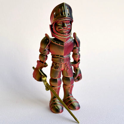 3D Printed Knight in Armour | Articulating Figure with Sword