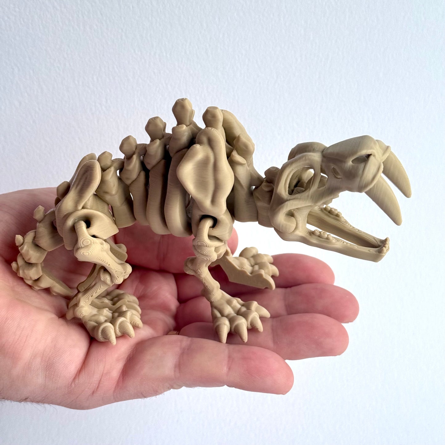 Skeleton Saber Tooth Tiger (Smilodon) | 3D Printed Articulated Dinosaur Figure