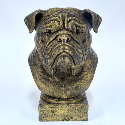 3D Printed Dog Bust | Brushed Gold Decor for Dog Lovers (6 Inch)