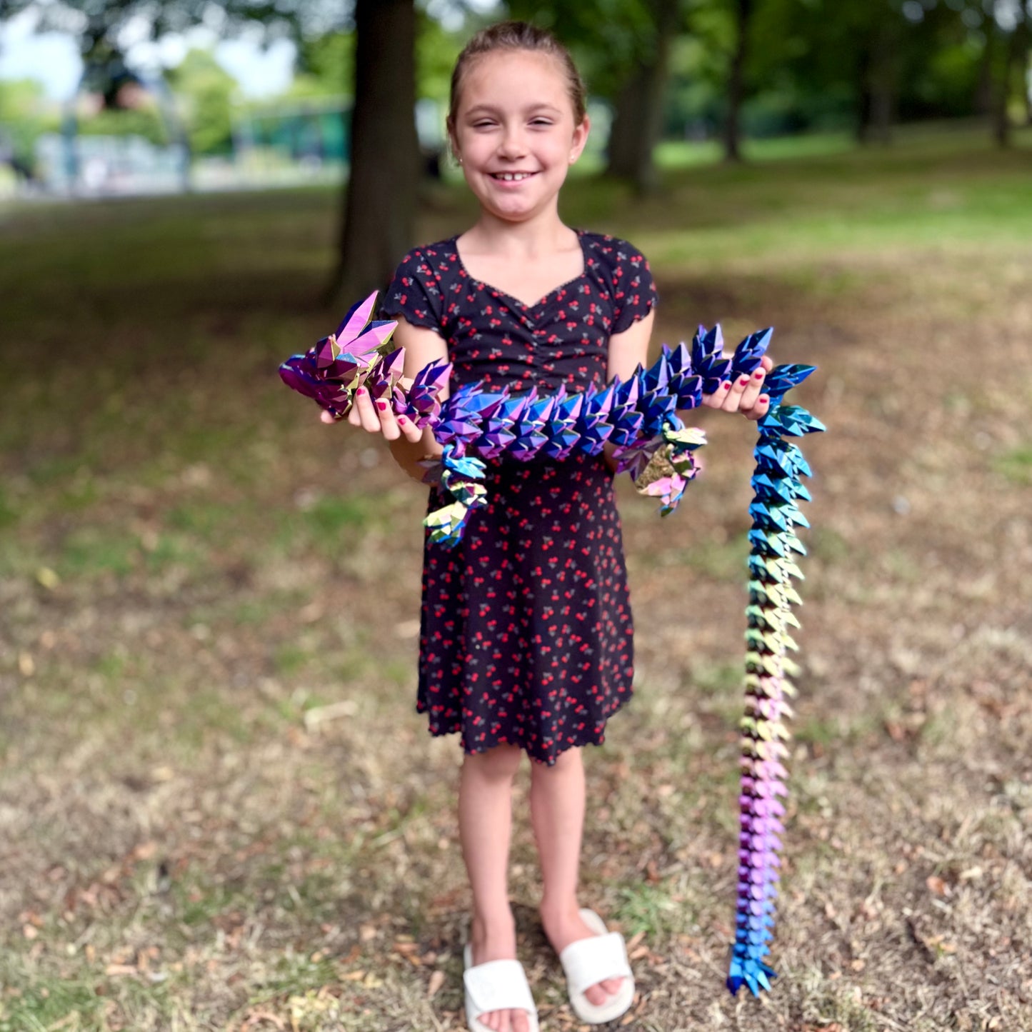 Mega 5ft Crystal Dragon | 3D Printed Articulated Display & Fidget
