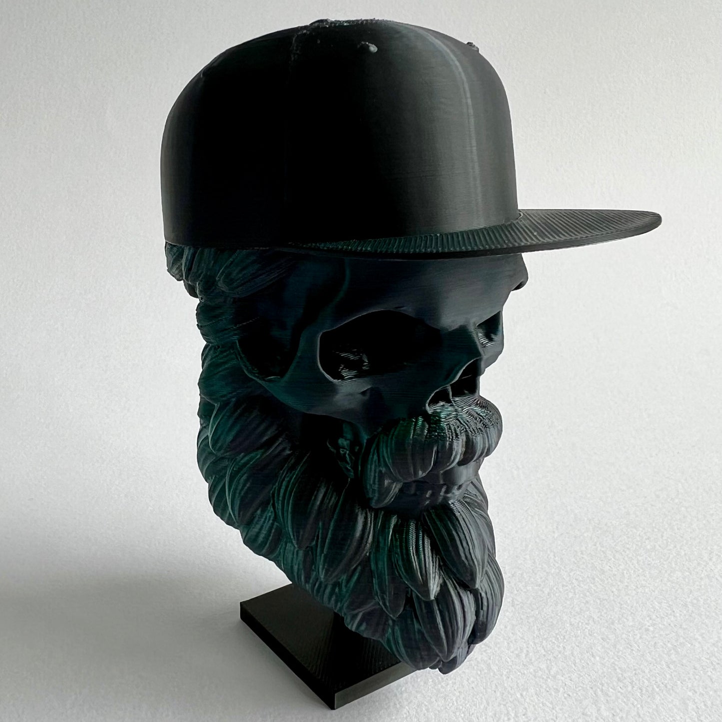 Baseball Cap Bearded Skull | 3D Printed Home Decor - Small