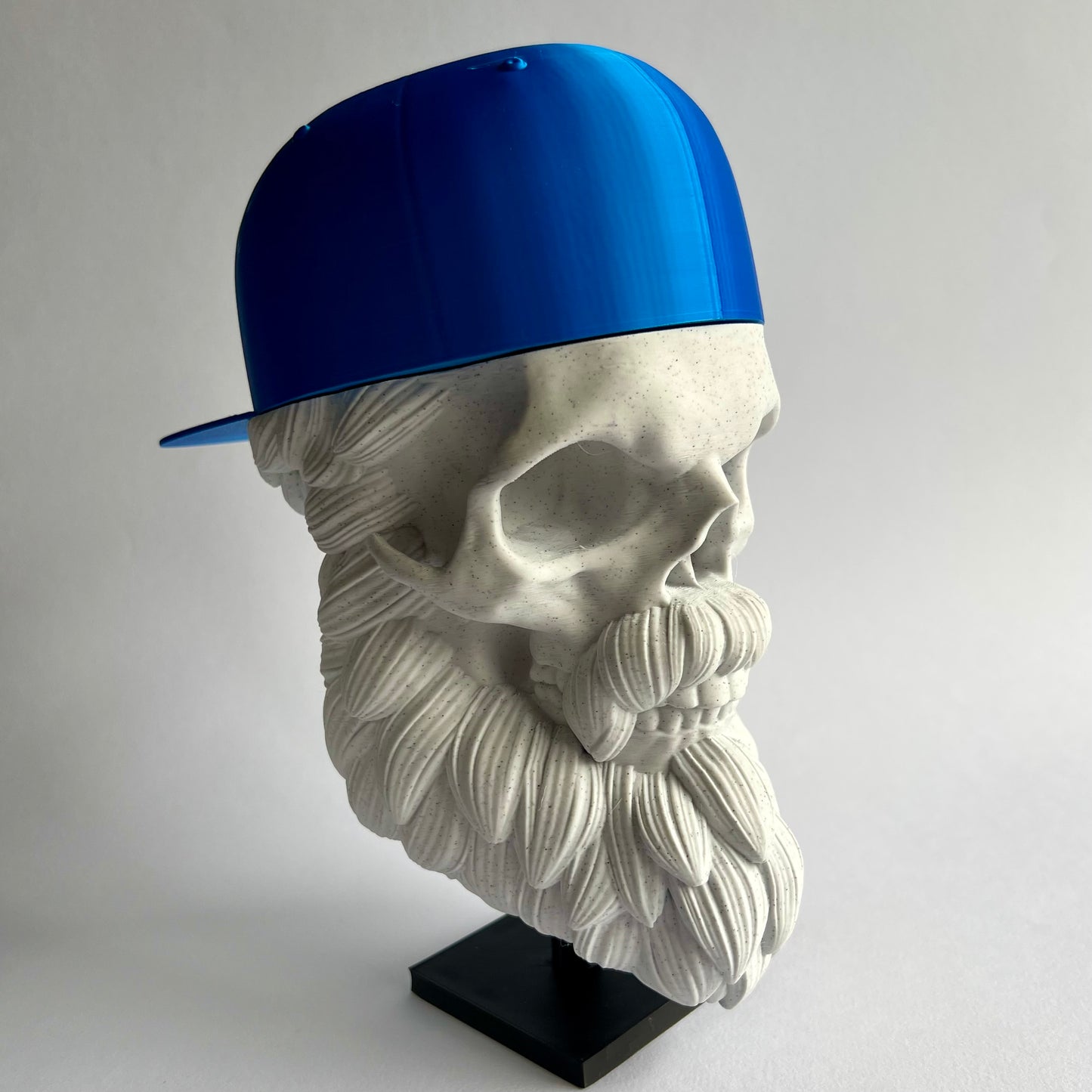 Baseball Cap Bearded Skull | 3D Printed Home Decor - Large