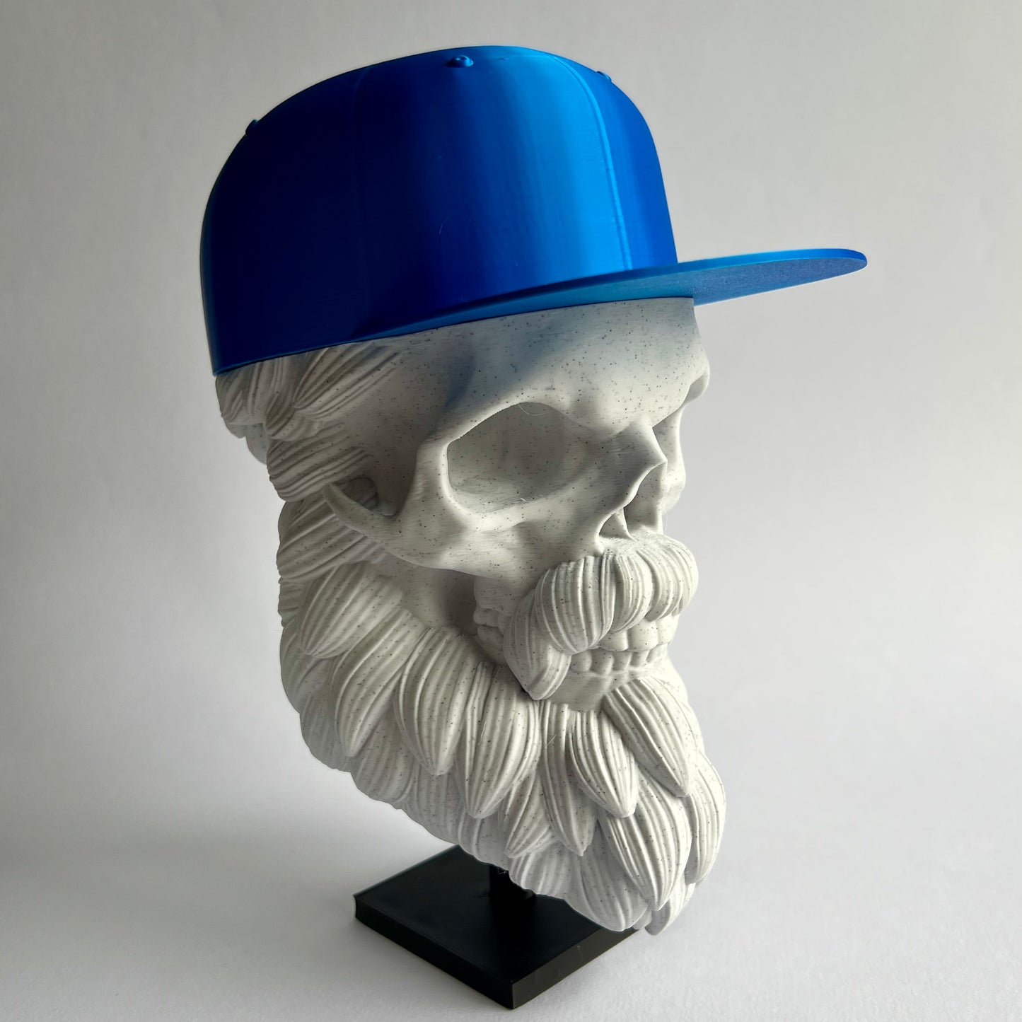 Baseball Cap Bearded Skull | 3D Printed Home Decor - Large