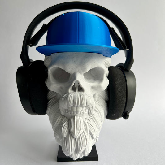 Baseball Cap Bearded Skull | 3D Printed Home Decor - Large