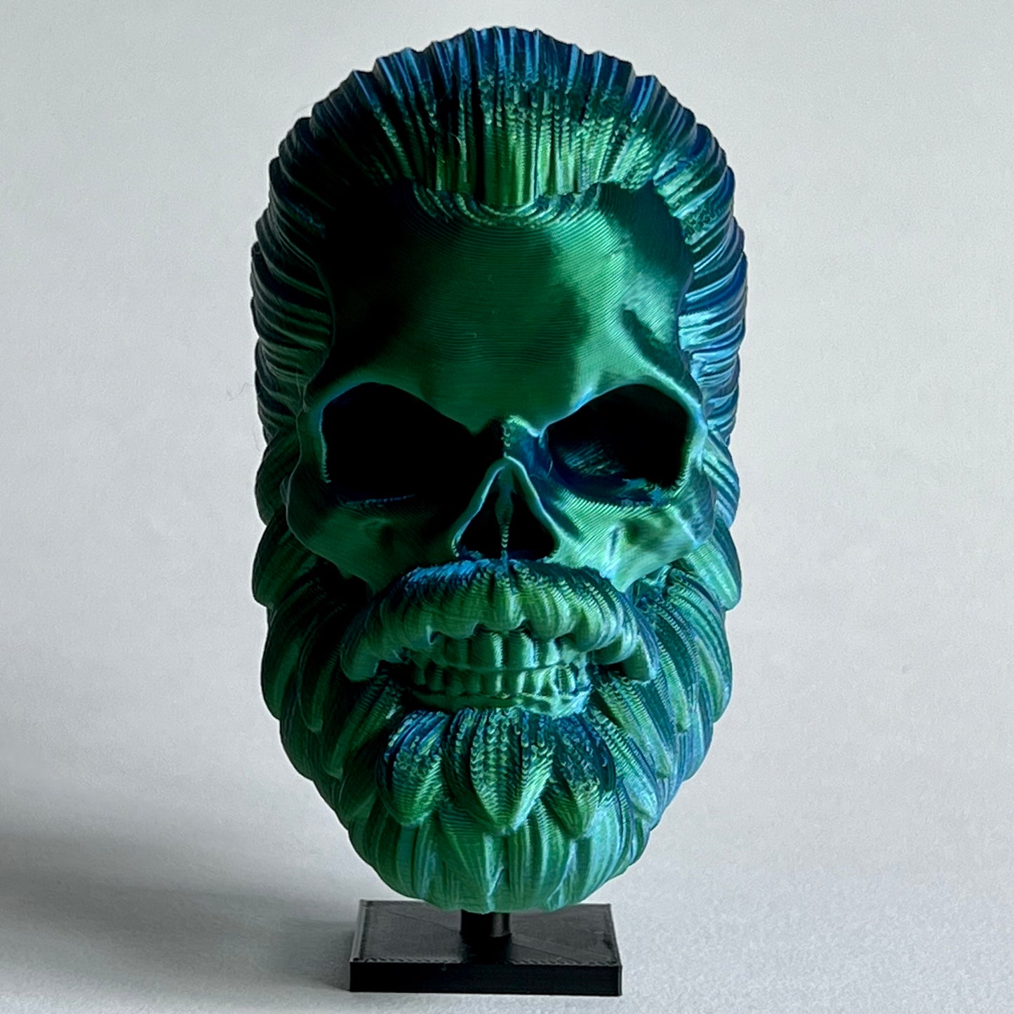 Man Bun Bearded Skull | 3D Printed Home Decor - Large