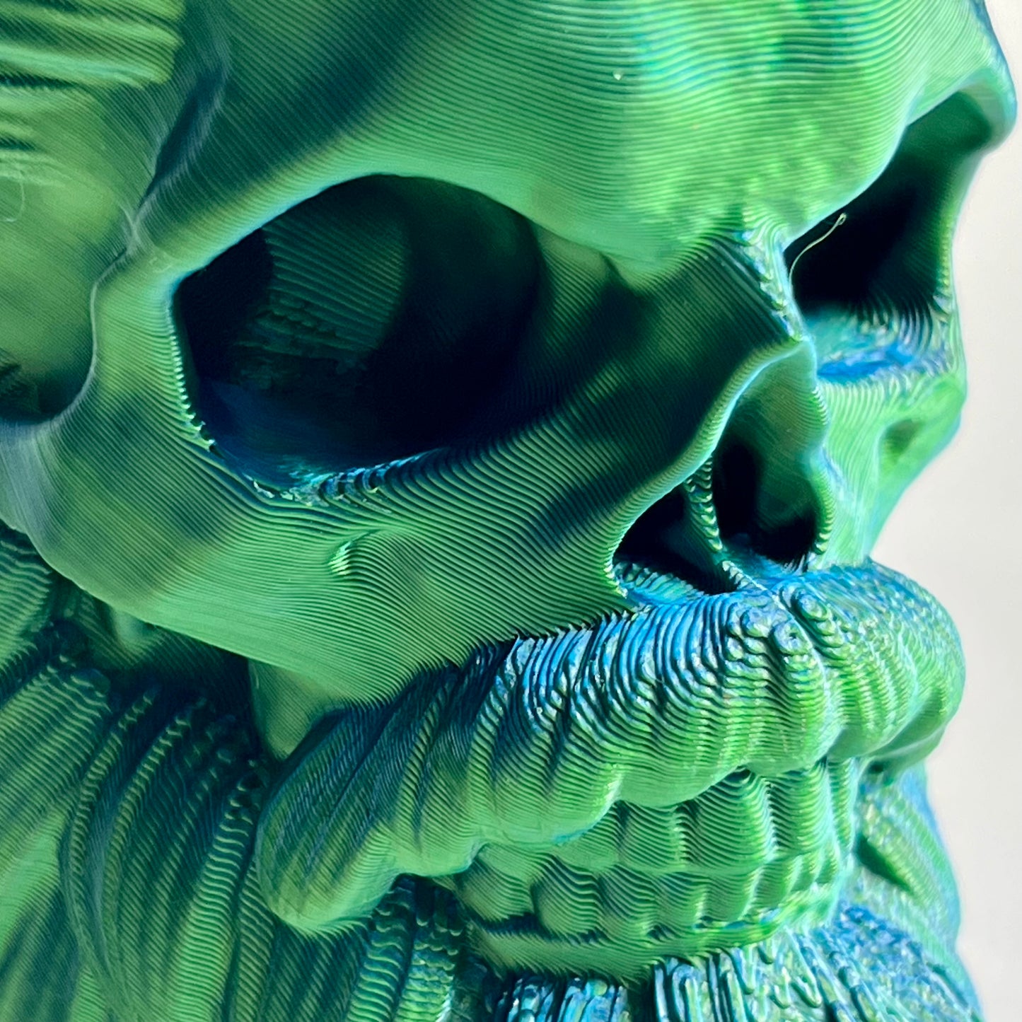 Man Bun Bearded Skull | 3D Printed Home Decor - Large