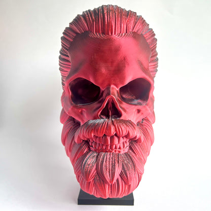 Man Bun Bearded Skull | 3D Printed Home Decor - Small