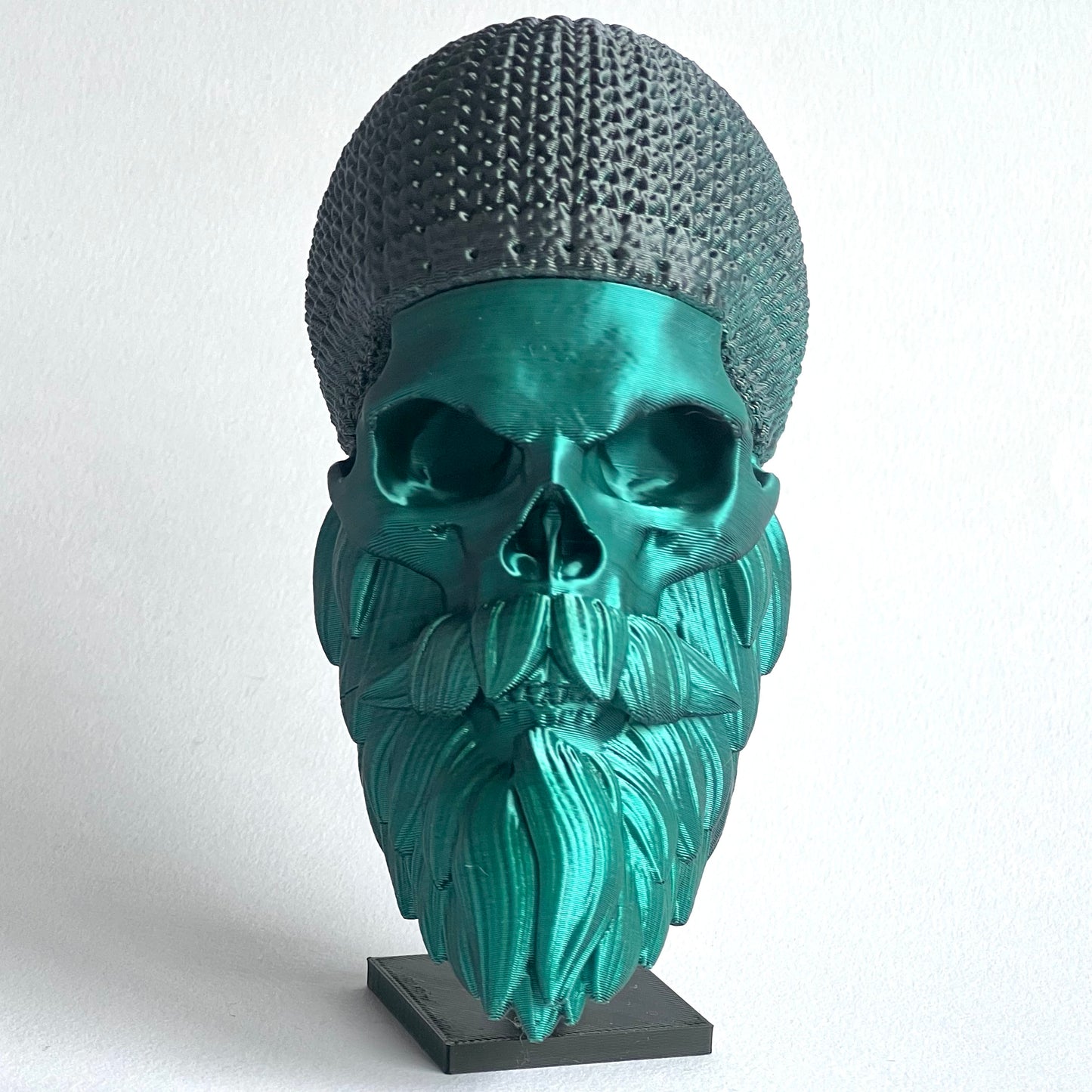 Beanie Hat Bearded Skull | 3D Printed Home Decor - Small