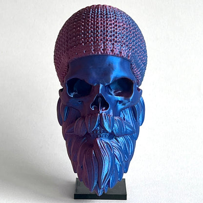 Beanie Hat Bearded Skull | 3D Printed Home Decor - Small