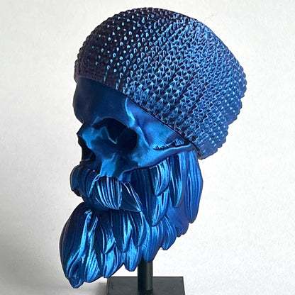 Beanie Hat Bearded Skull | 3D Printed Home Decor - Small