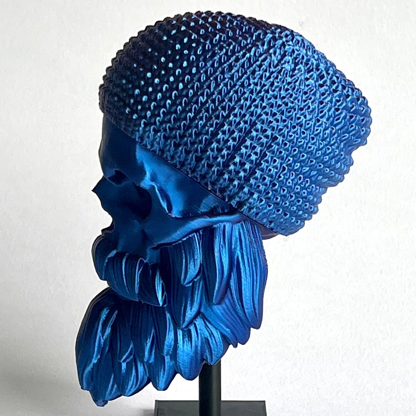 Beanie Hat Bearded Skull | 3D Printed Home Decor - Small