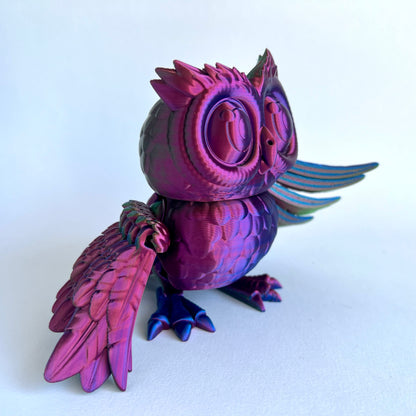 3D Printed Owl | Articulating Owl with Feathered Wings