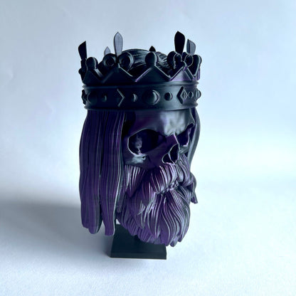 King Bearded Skull | 3D Printed Home Decor - Large