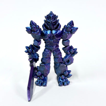 Crystal Warrior | 3D Printed Articulated Standing Figure with Sword