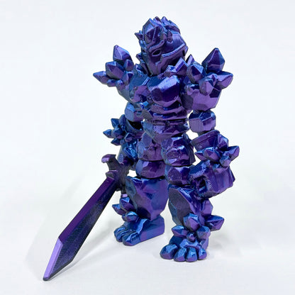 Crystal Warrior | 3D Printed Articulated Standing Figure with Sword