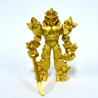 Crystal Warrior | 3D Printed Articulated Standing Figure with Sword