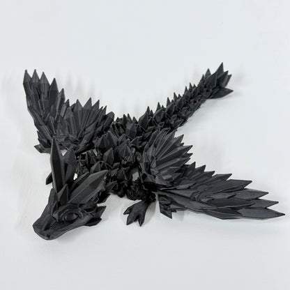 3D Printed Baby Crystal Wing Dragon | 7 Inch Articulated Figure
