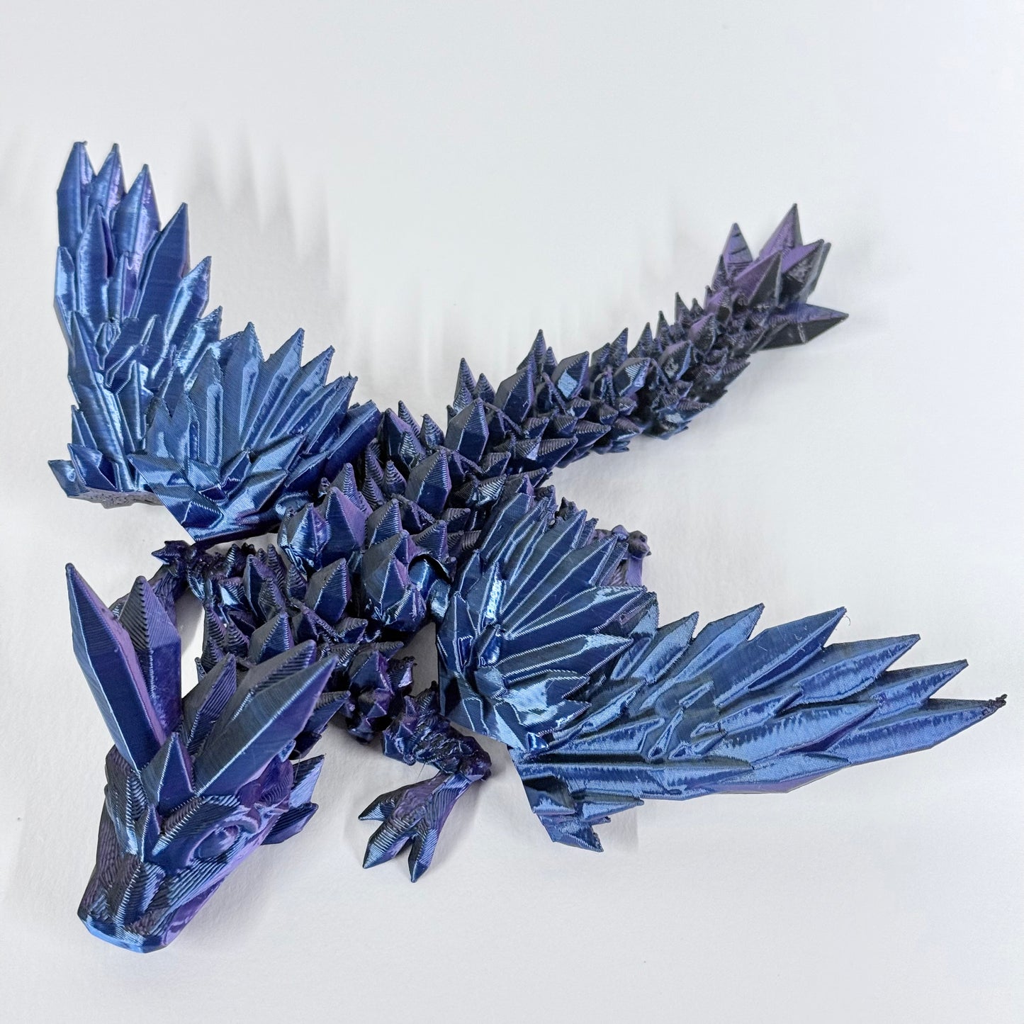 3D Printed Baby Crystal Wing Dragon | 7 Inch Articulated Figure