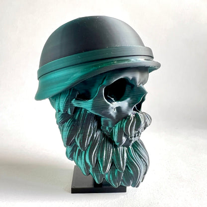 Commando Soldier Bearded Skull | 3D Printed Home Decor - Small