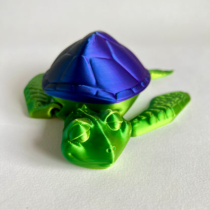 3D Printed Turtle Box | Articulating Turtle with Removable Shell